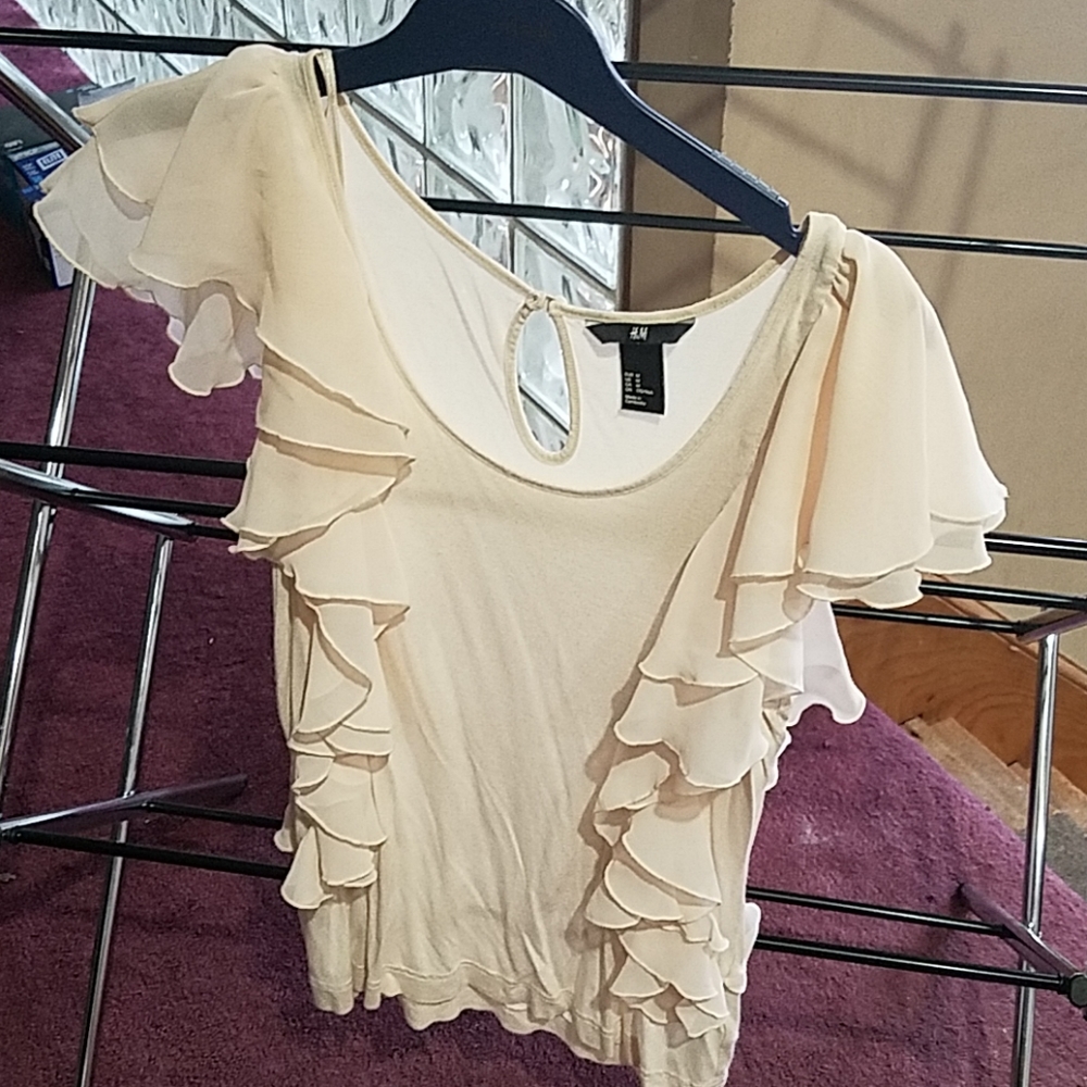 Pink blouse flowy arm holes